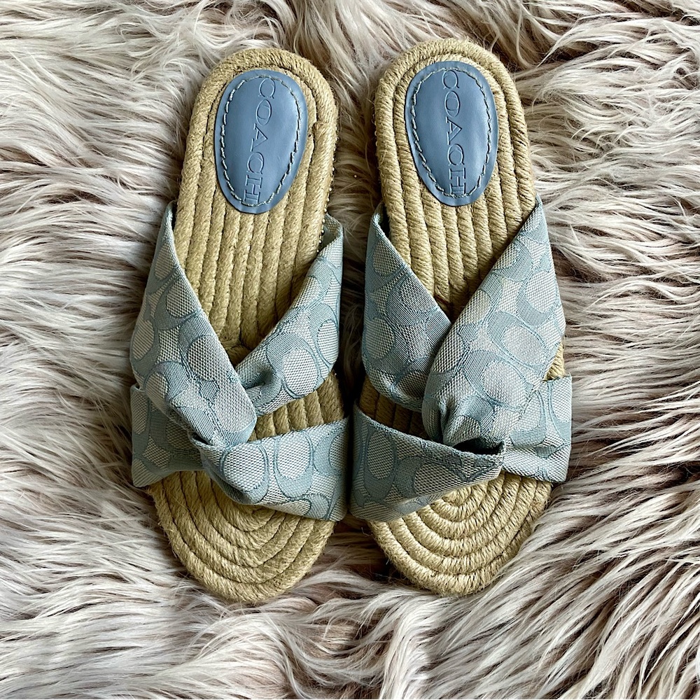 Coach Blue Jacquard Charli Espadrille Sandals